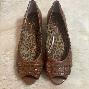 Jessica Simpson Brown Woven Ballet Flats